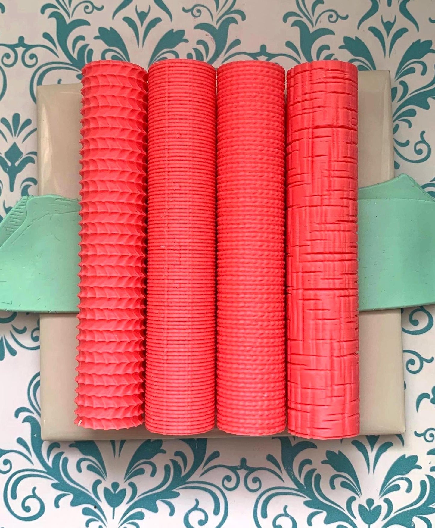 Fabric & Textile Texture Roller Bundle for Polymer Clay | Jewelry/Earring Making