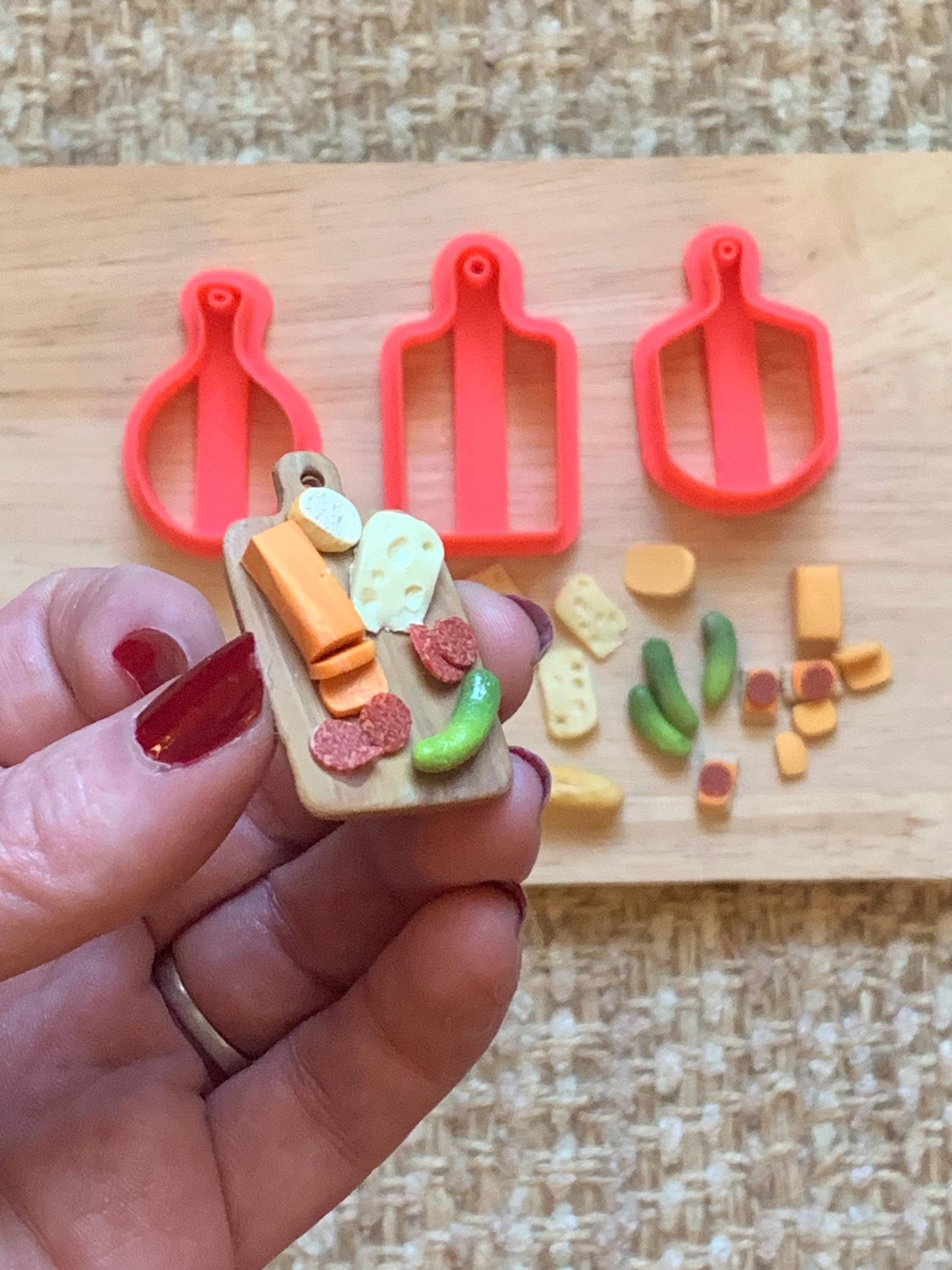 Mini Charcuterie Board Trio Cutters  Polymer Clay Earring Tools, Tiny Food Jewelry Set