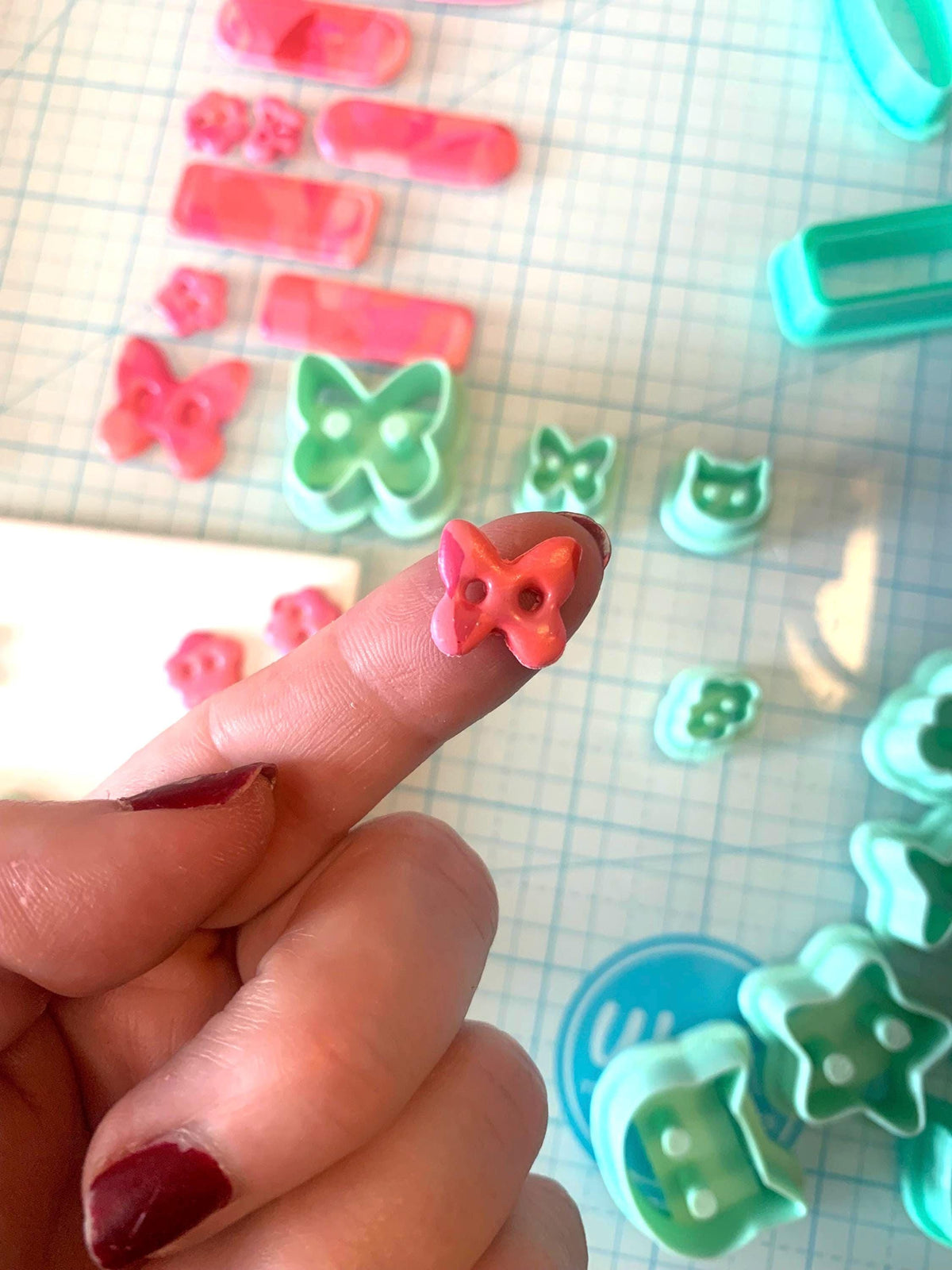 Polymer Clay Button Cutters | 16 Shapes with Centered Holes for Earrings, Charms