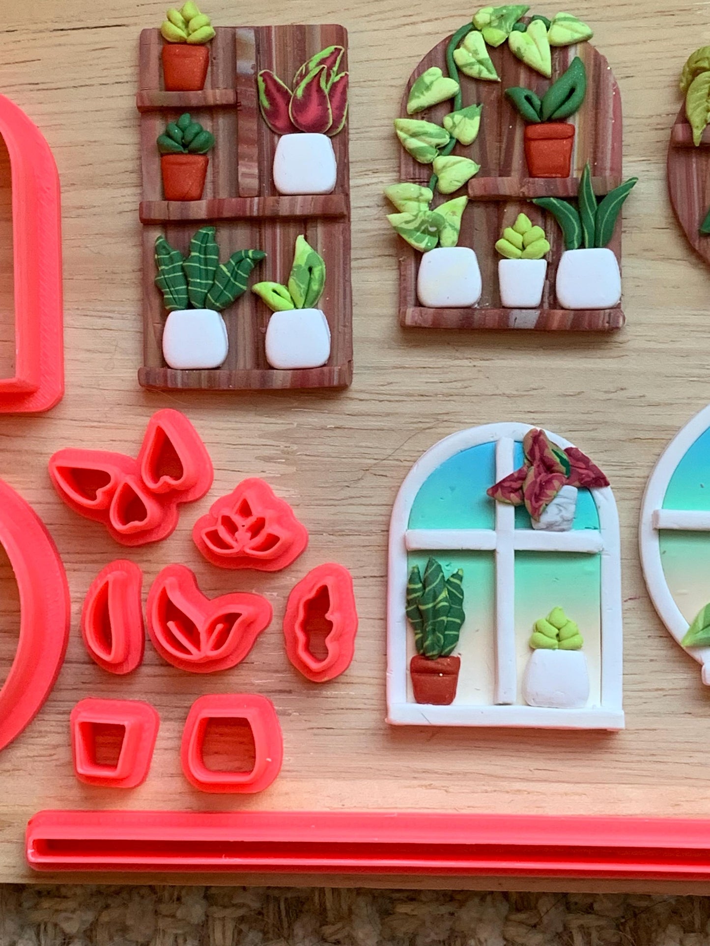 Polymer Clay Plant Shelf Kit  Mini Decor Cutters & Tools (Easy System)