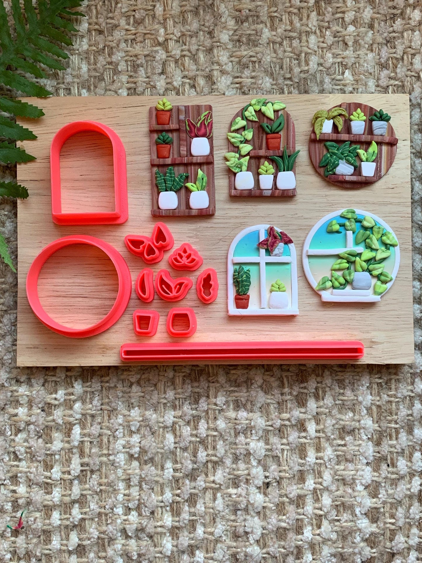 Polymer Clay Plant Shelf Kit  Mini Decor Cutters & Tools (Easy System)
