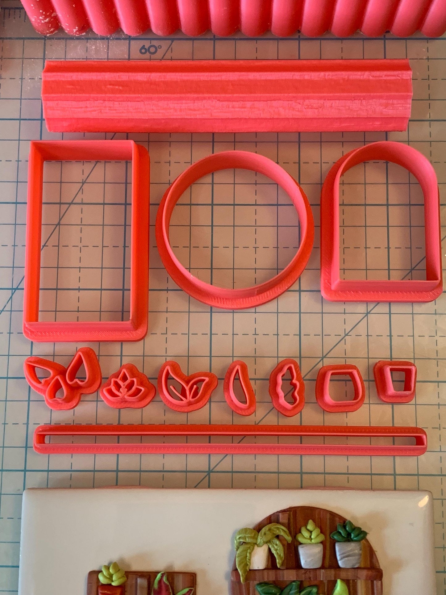 Polymer Clay Plant Shelf Kit  Mini Decor Cutters & Tools (Easy System)