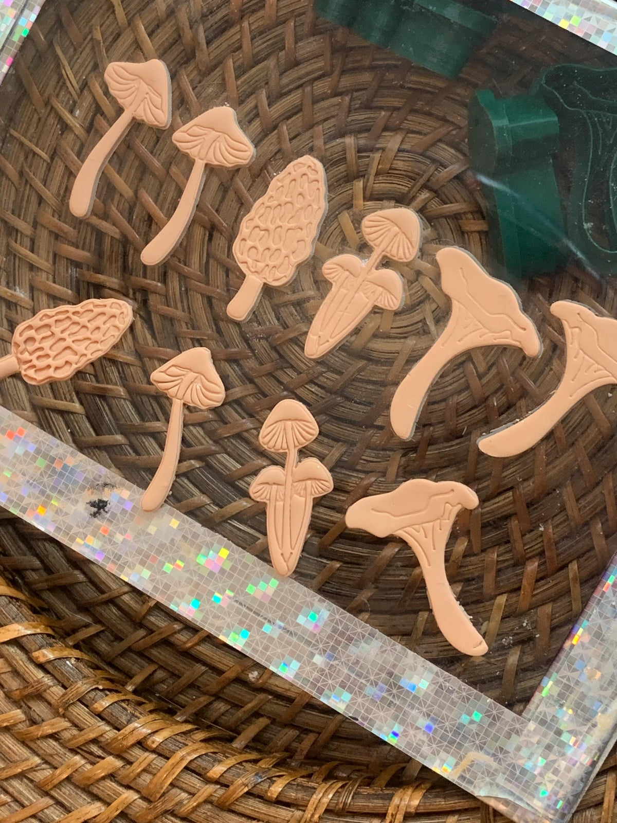 Mushroom 4 pack Polymer Clay Cutters: Morel, Chanterelle, Pixie Caps