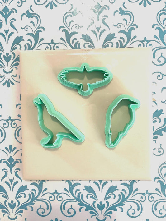 Raven Bird Cutters for Polymer Clay Jewelry Making | 3 Pack Statement Earring Tool