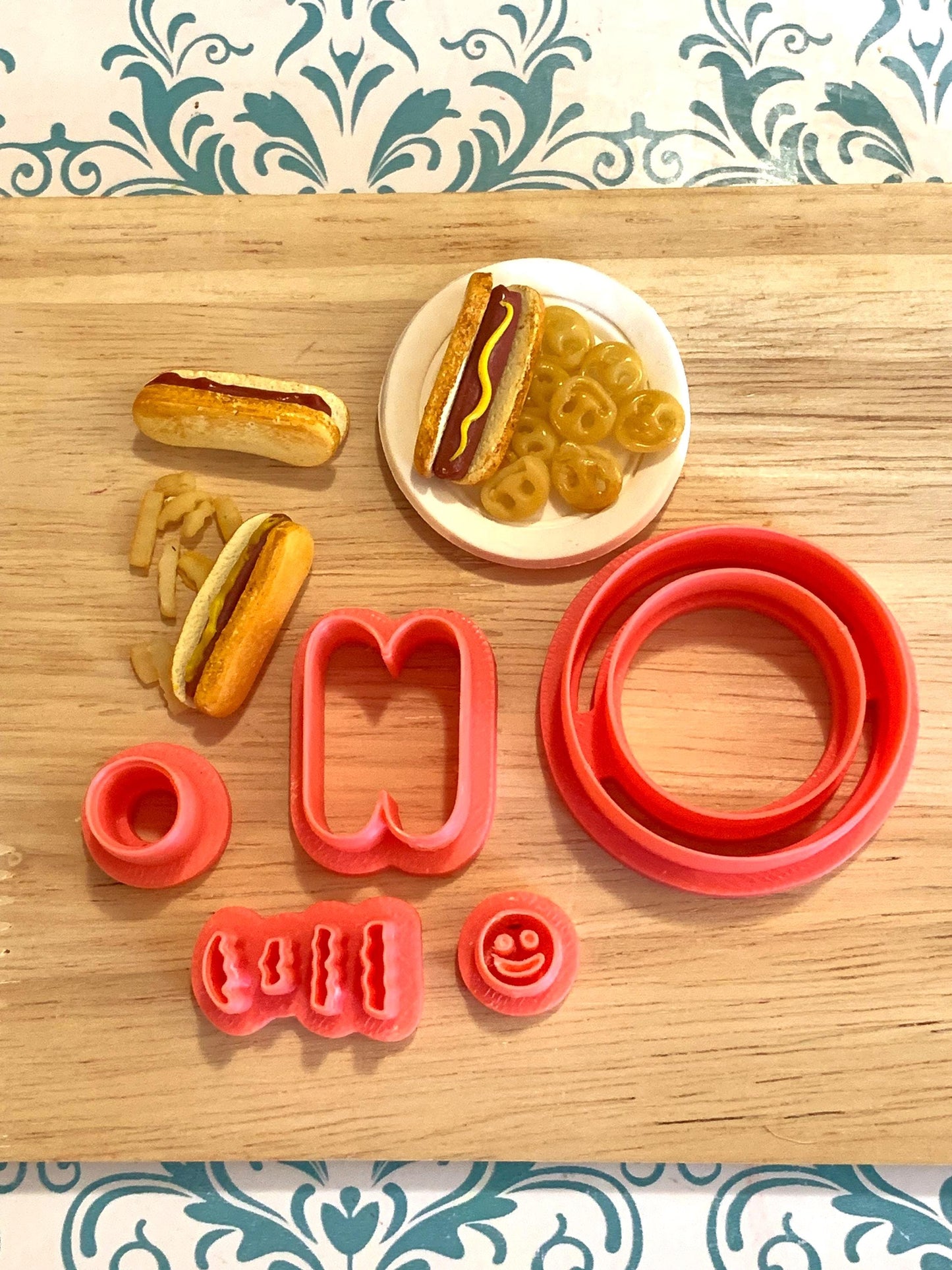Miniature Hot Dog Lunch Cutter Kit for Polymer Clay | Mini Food Collection