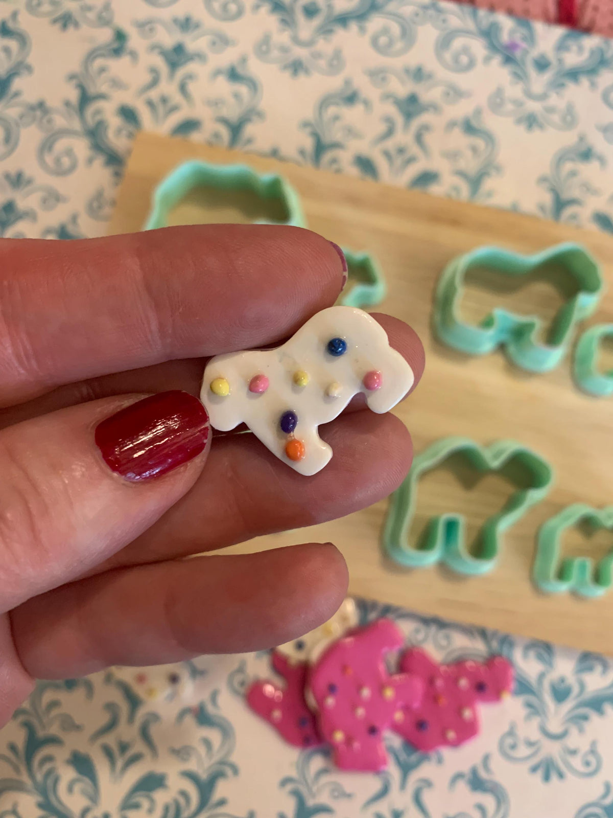 Nostalgic Frosted Animal Cracker Cutter Set for Polymer Clay | Mini Food Collection