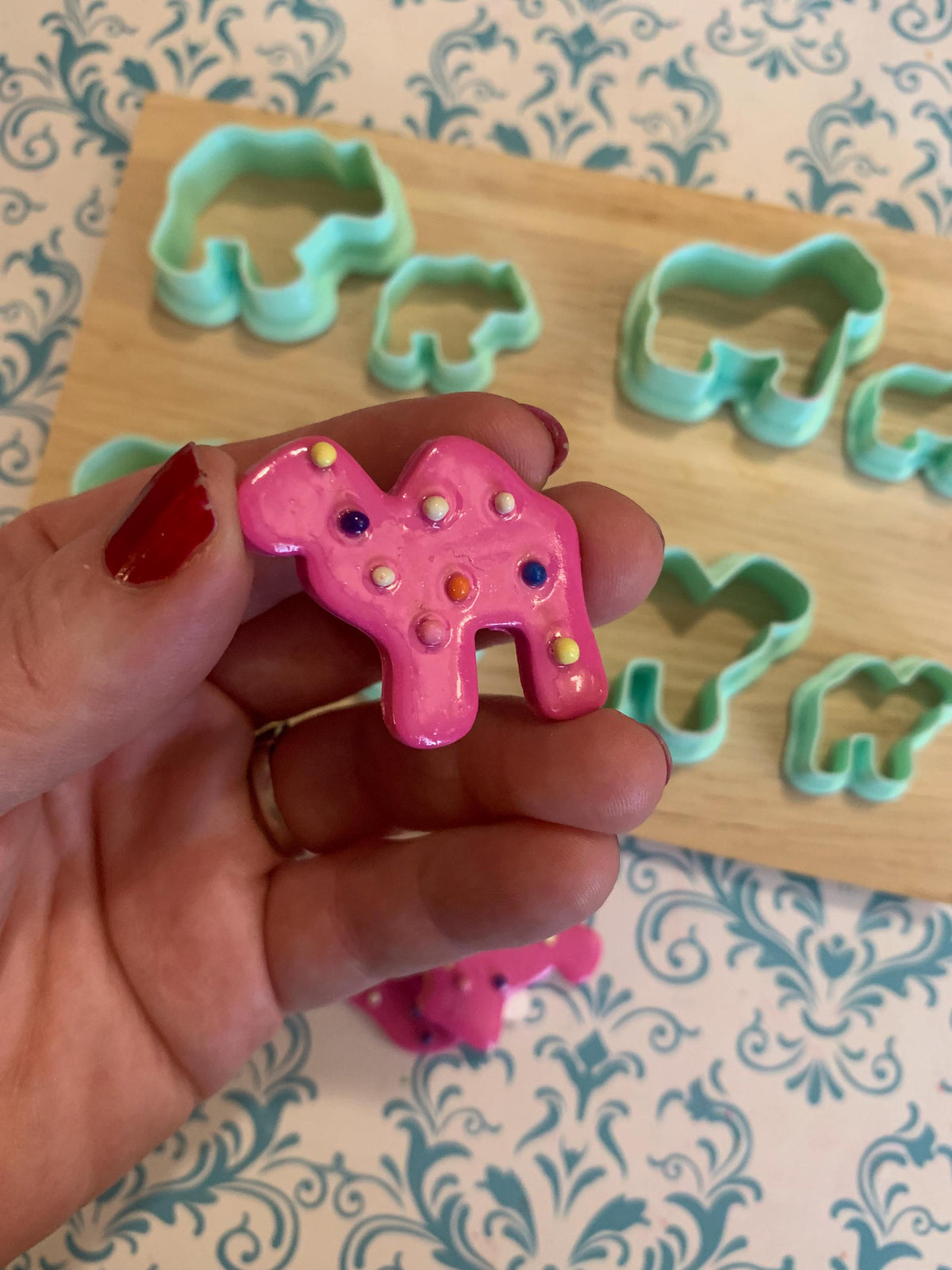 Nostalgic Frosted Animal Cracker Cutter Set for Polymer Clay | Mini Food Collection