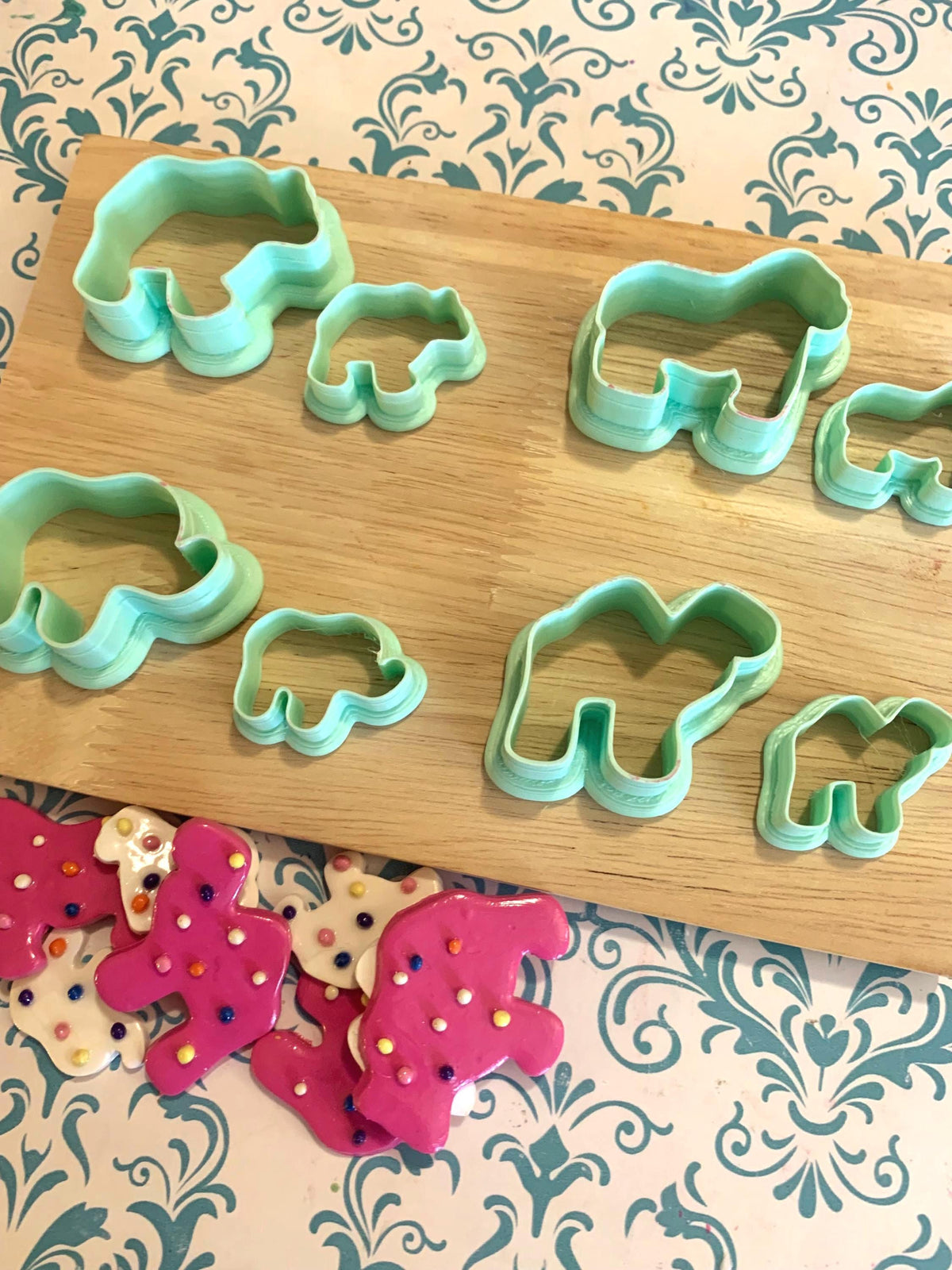 Nostalgic Frosted Animal Cracker Cutter Set for Polymer Clay | Mini Food Collection