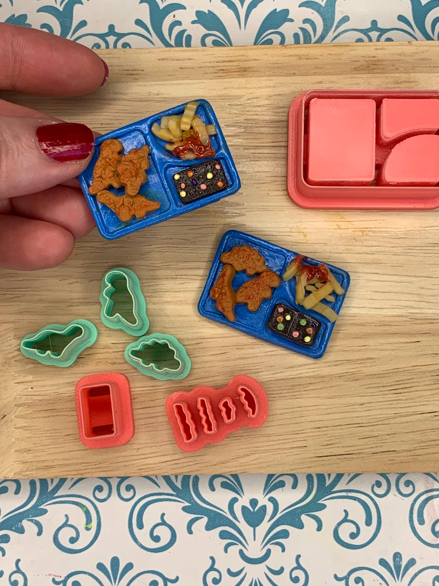Nostalgic Lunch Tray Cutter Set for Polymer Clay | Mini Food Cutters