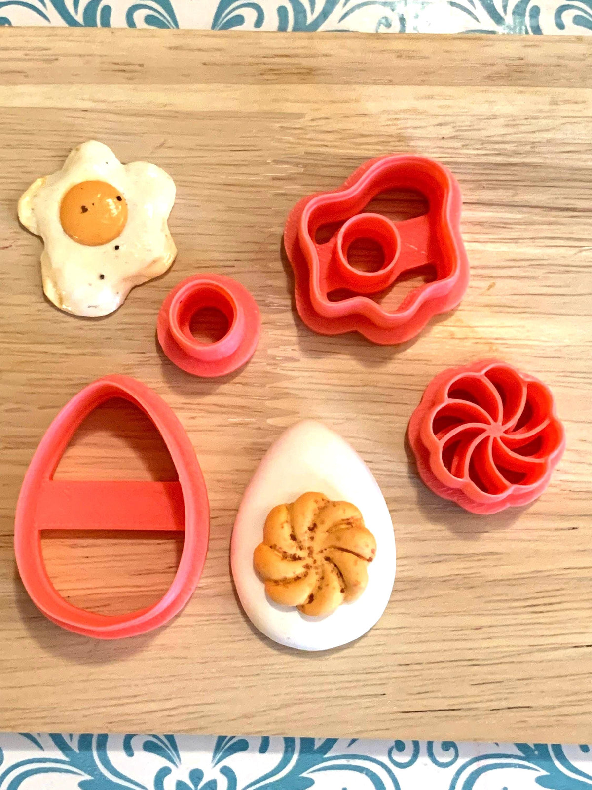 Miniature Egg Cutter Set for Polymer Clay | Deviled Eggs & Sunny Side Up Eggs