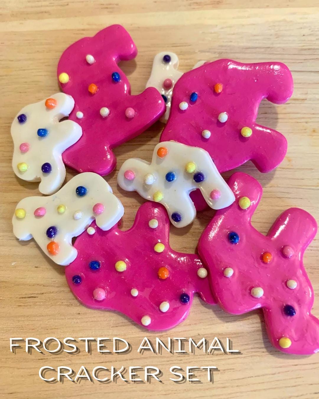 Nostalgic Frosted Animal Cracker Cutter Set for Polymer Clay | Mini Food Collection
