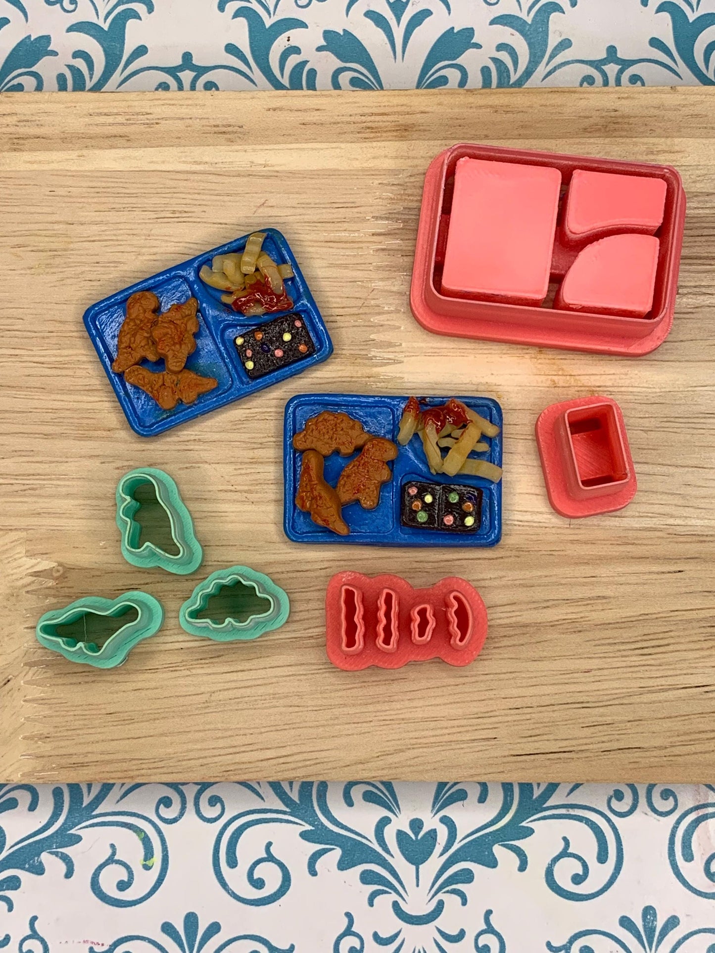 Nostalgic Lunch Tray Cutter Set for Polymer Clay | Mini Food Cutters