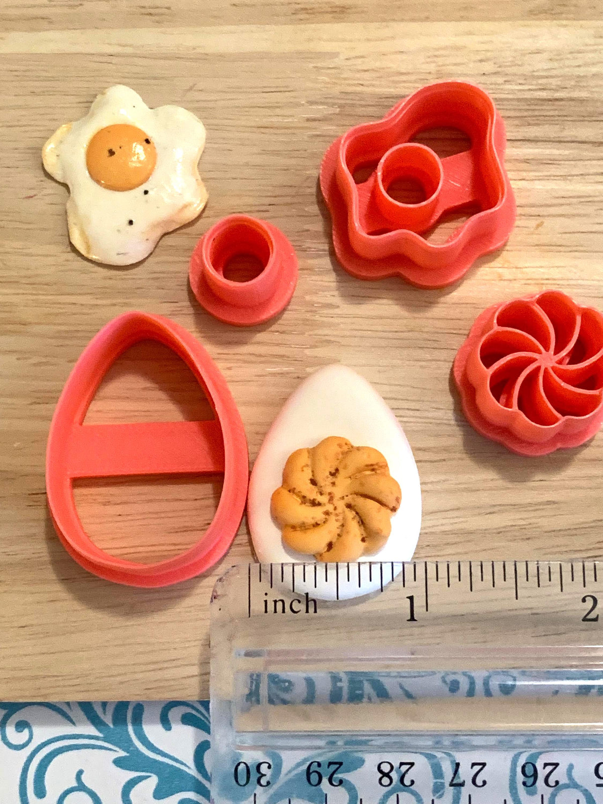 Miniature Egg Cutter Set for Polymer Clay | Deviled Eggs & Sunny Side Up Eggs