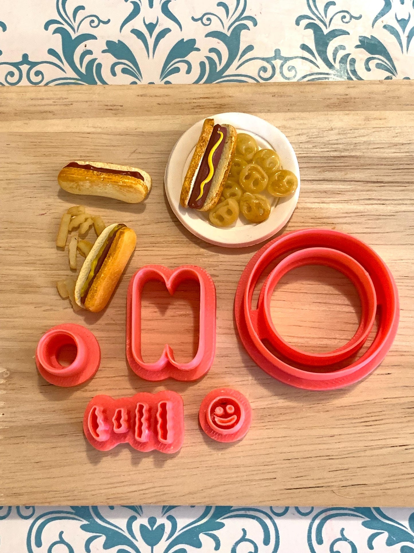 Mini Food Collection Bundle for Polymer Clay | Lunch Tray, Sandwich & Hot Dog Kits