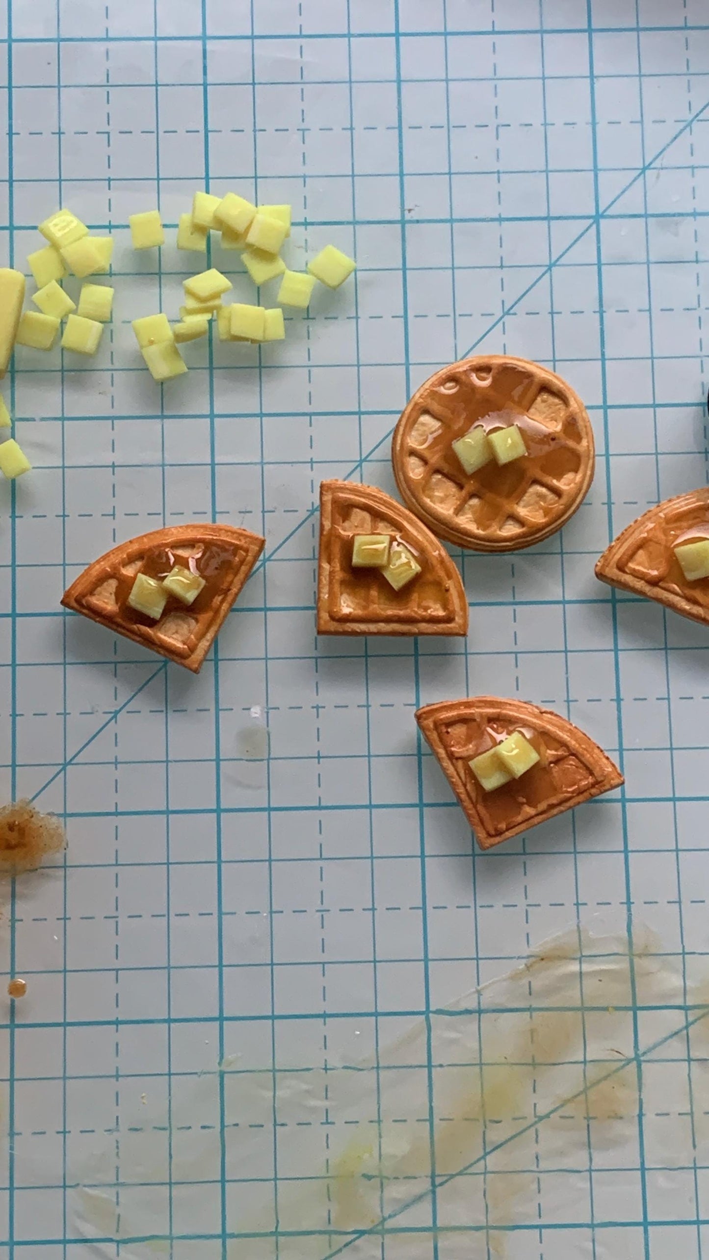 Miniature Waffle Cutter Set for Polymer Clay | Mini Food Collection