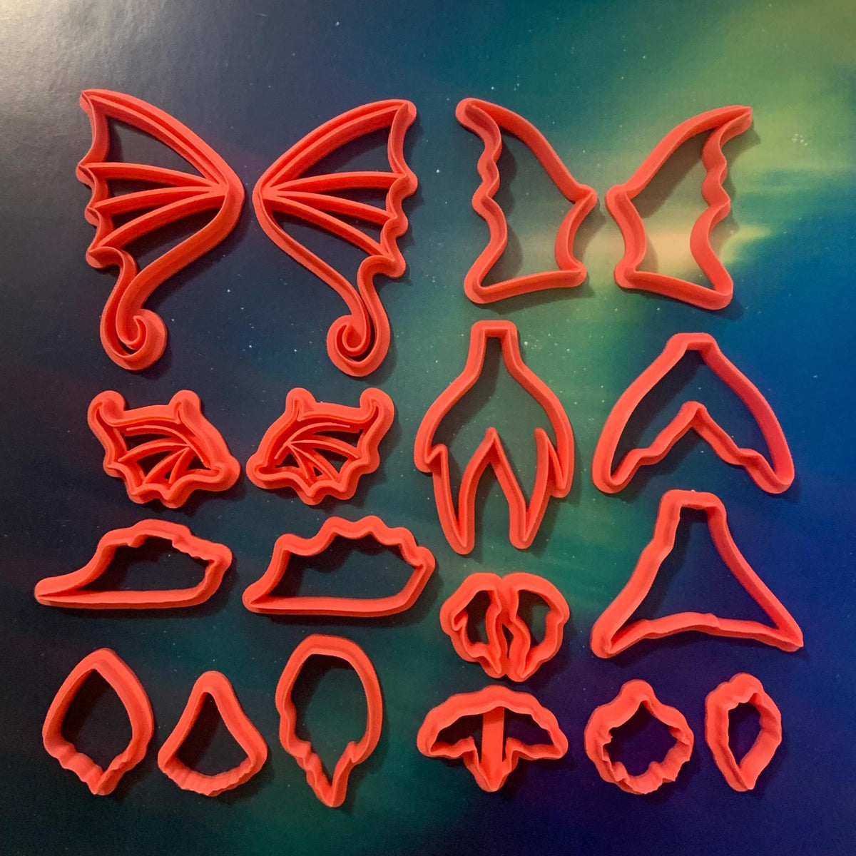 Fantasy Fin Cutters for Polymer Clay | Sea Creature, Dragon, Mermaid Tail Shapes