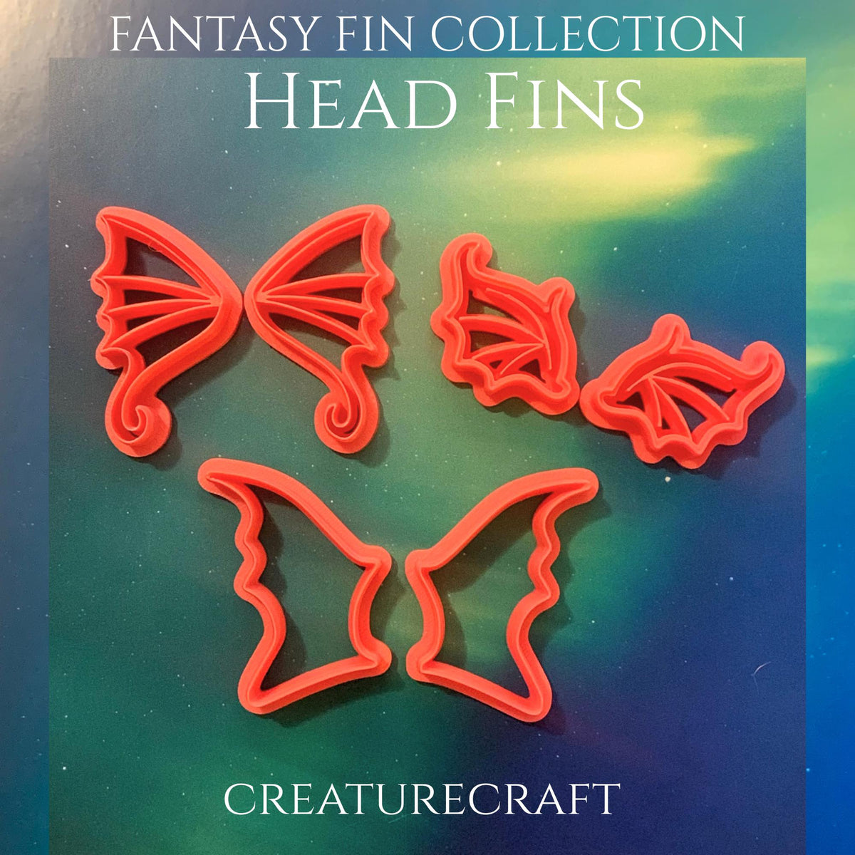 Fantasy Head Fin Cutters | Sea Creature, Mermaid, Dragon Clay