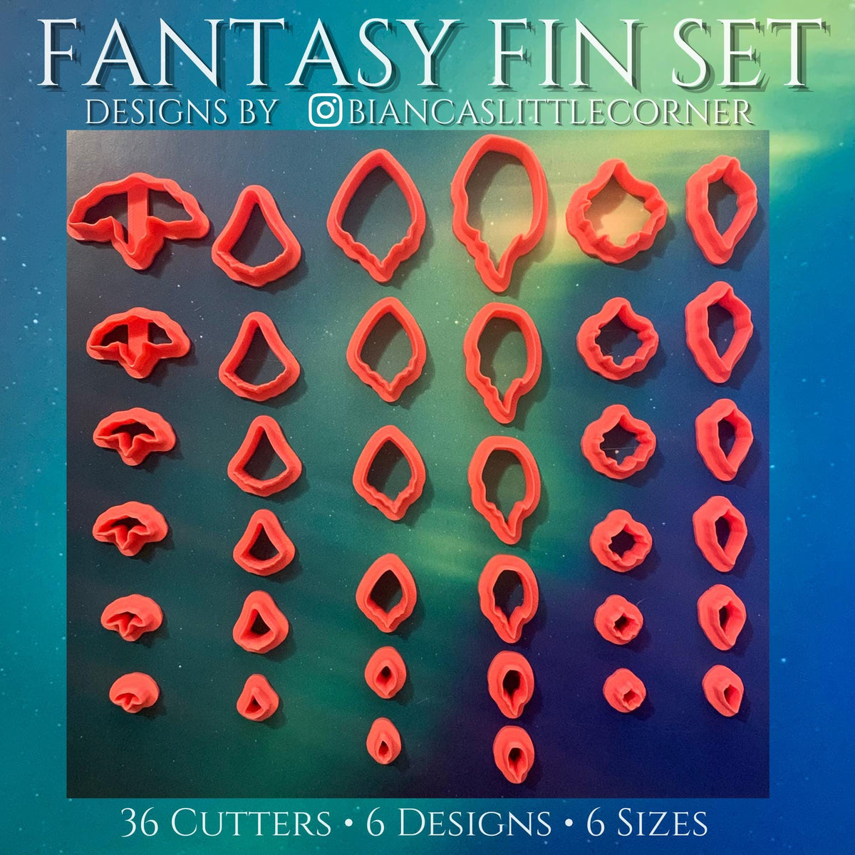Fantasy Fin Cutters | 36 Graduated Sea Creature Designs for Clay Sculpting