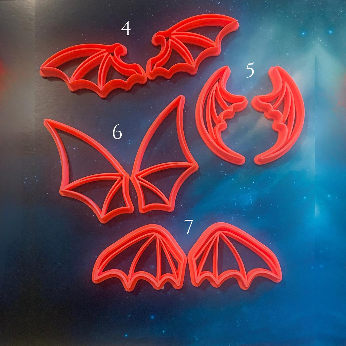 Dragon Wing Imprint Cutters | 7 Fantasy Pairs for Polymer Clay, Creaturecraft System