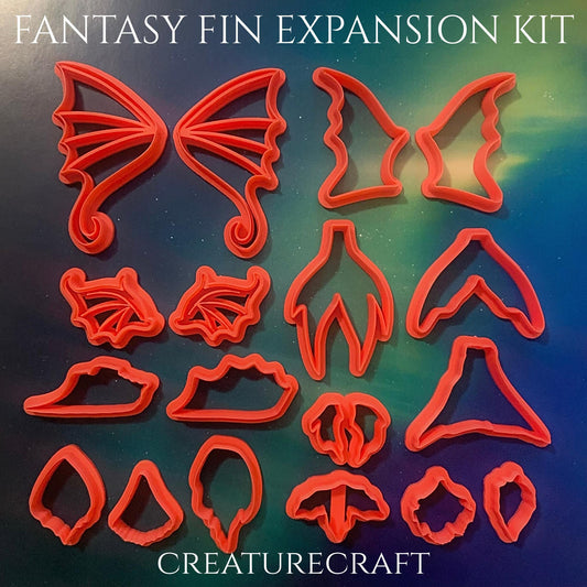 Fantasy Fin Cutters for Polymer Clay | Sea Creature, Dragon, Mermaid Tail Shapes