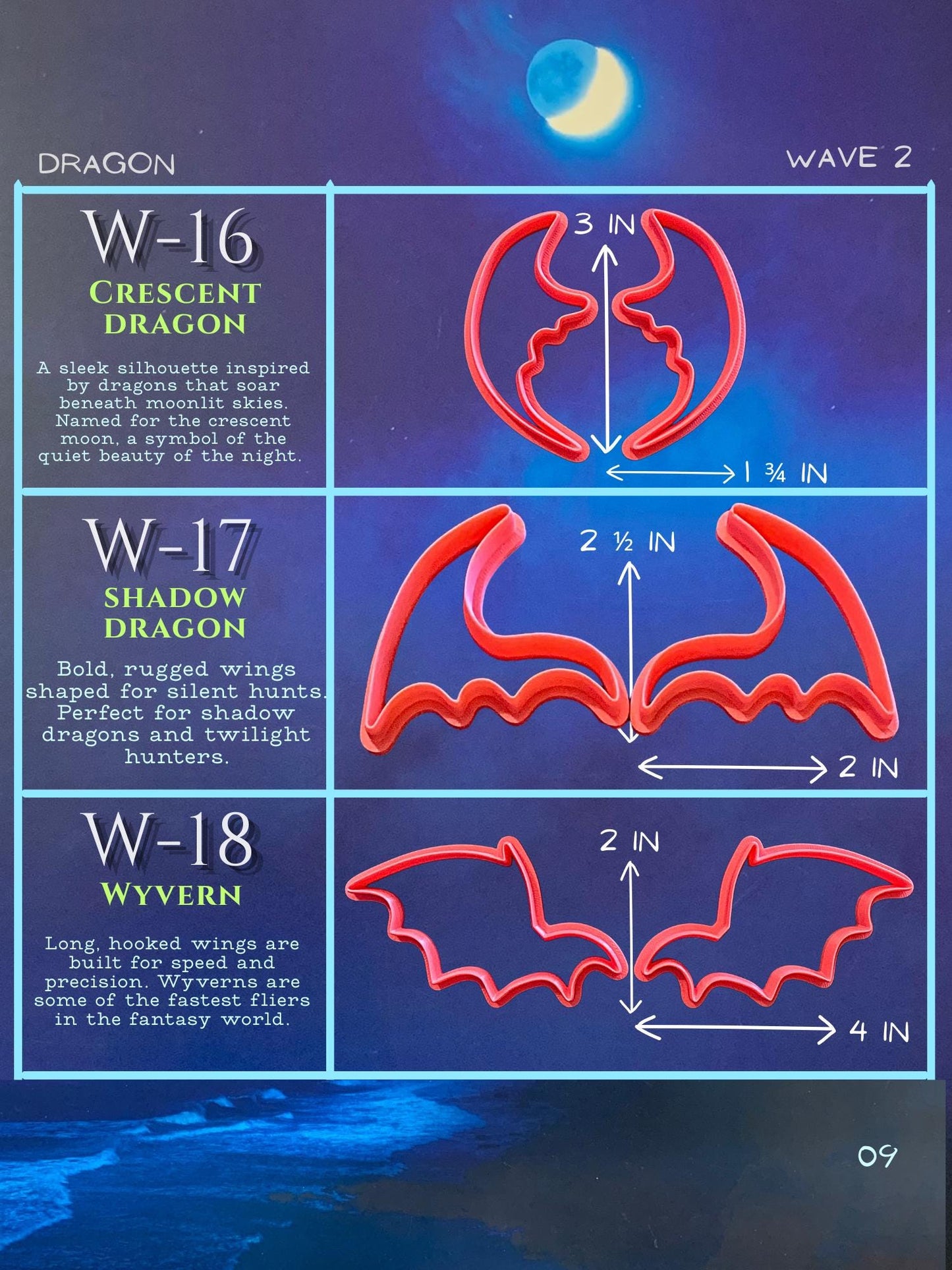 Wing Cutter Libray | Polymer Clay Dragon & Fantasy Creature Cutters | Creaturecraft System