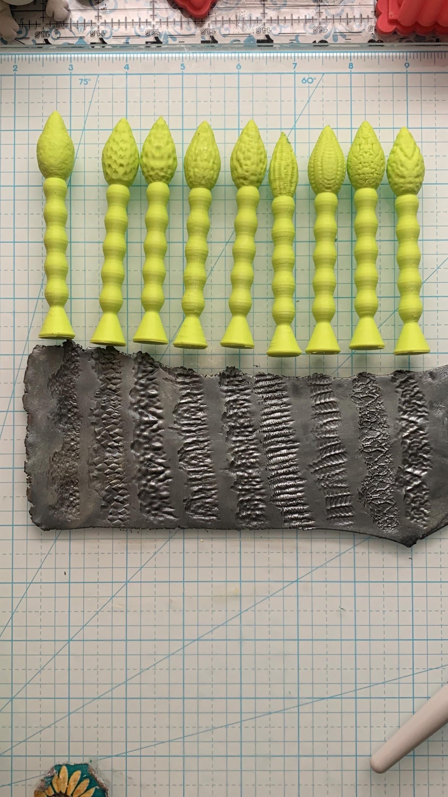 Polymer Clay Dragon Texture Sticks | 9 Fantasy Scale & Skin Texture Tools | Creaturecraft