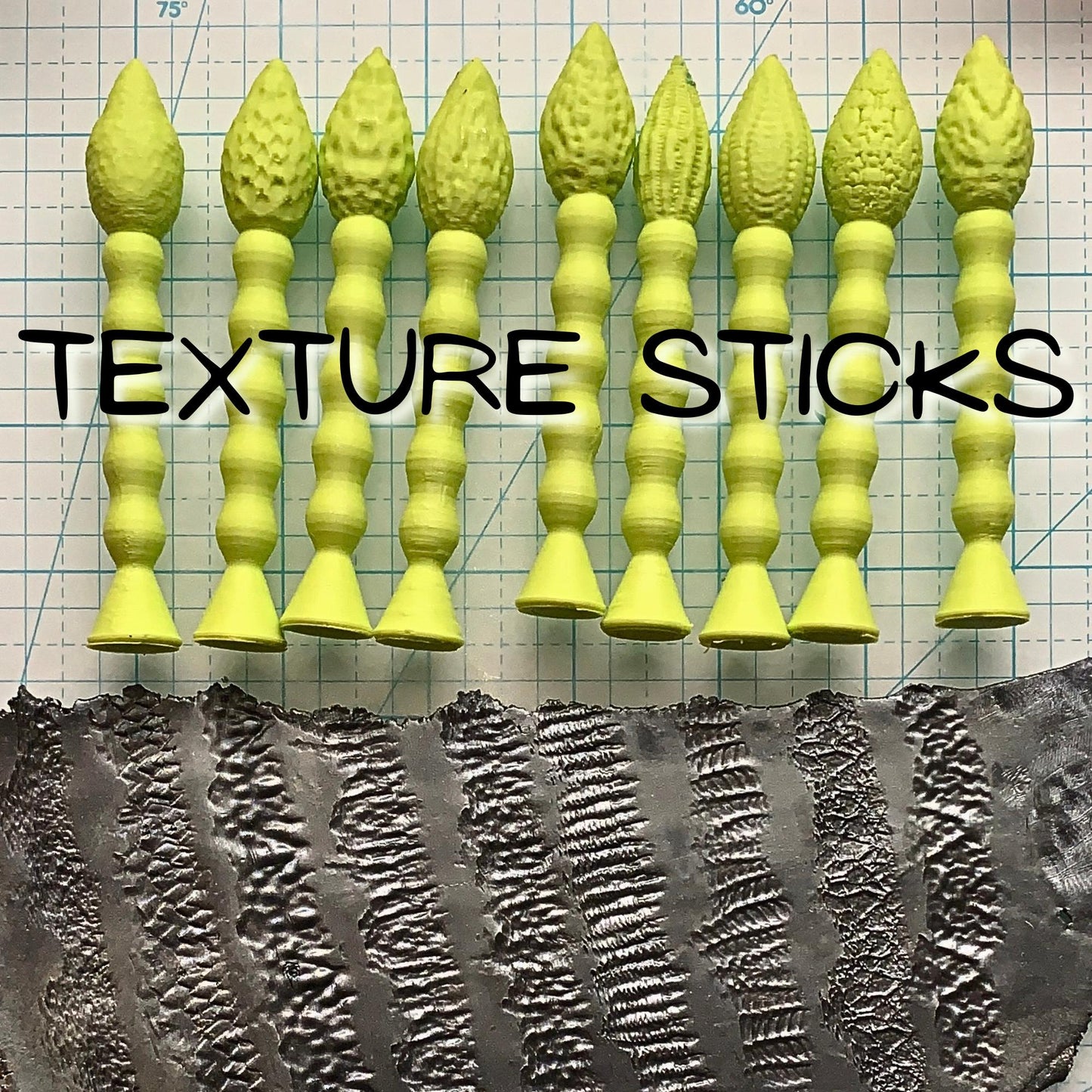 Polymer Clay Dragon Texture Sticks | 9 Fantasy Scale & Skin Texture Tools | Creaturecraft