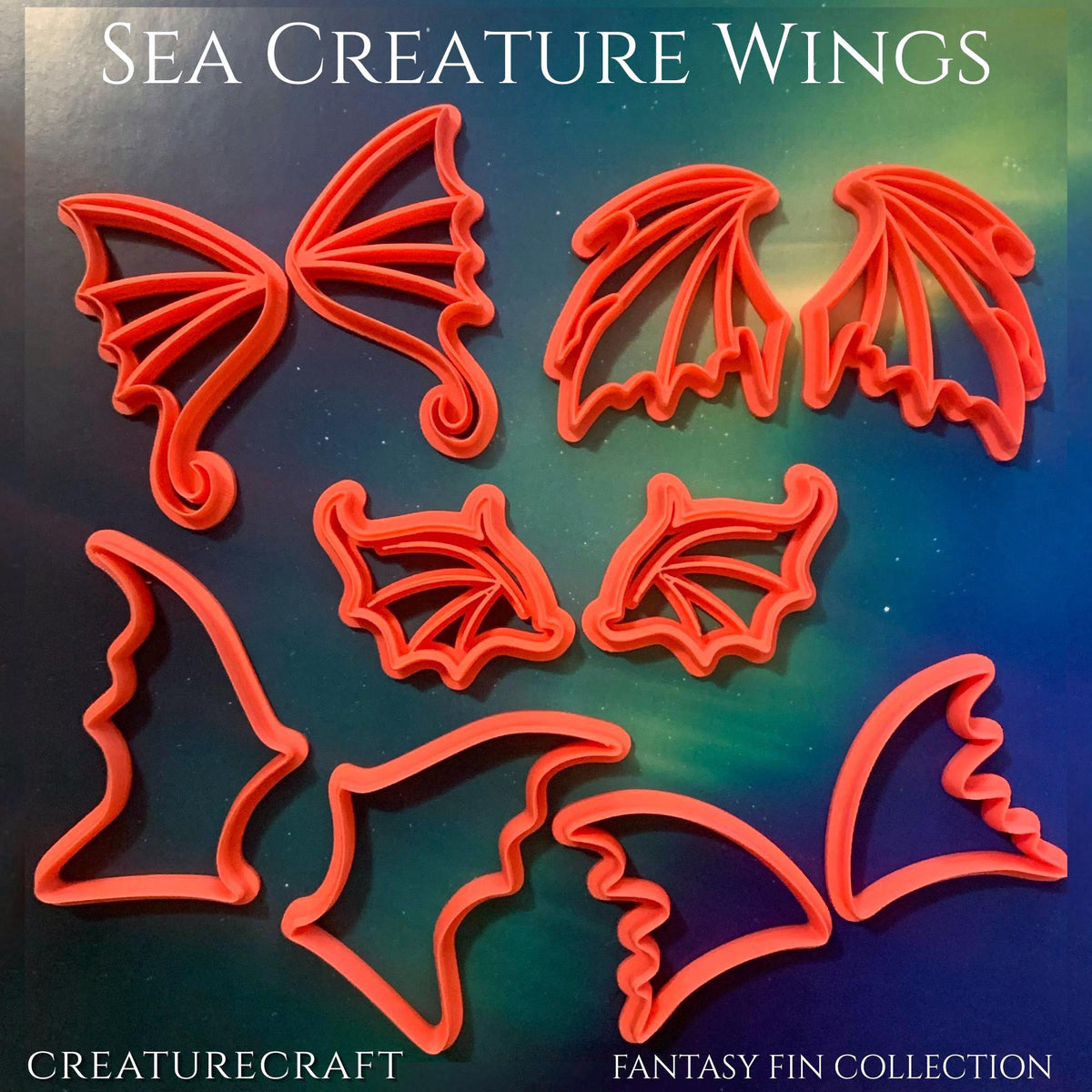 Sea Creature Wing Cutters | Sea Dragons, Mermaids, Creatures (Set of 5)