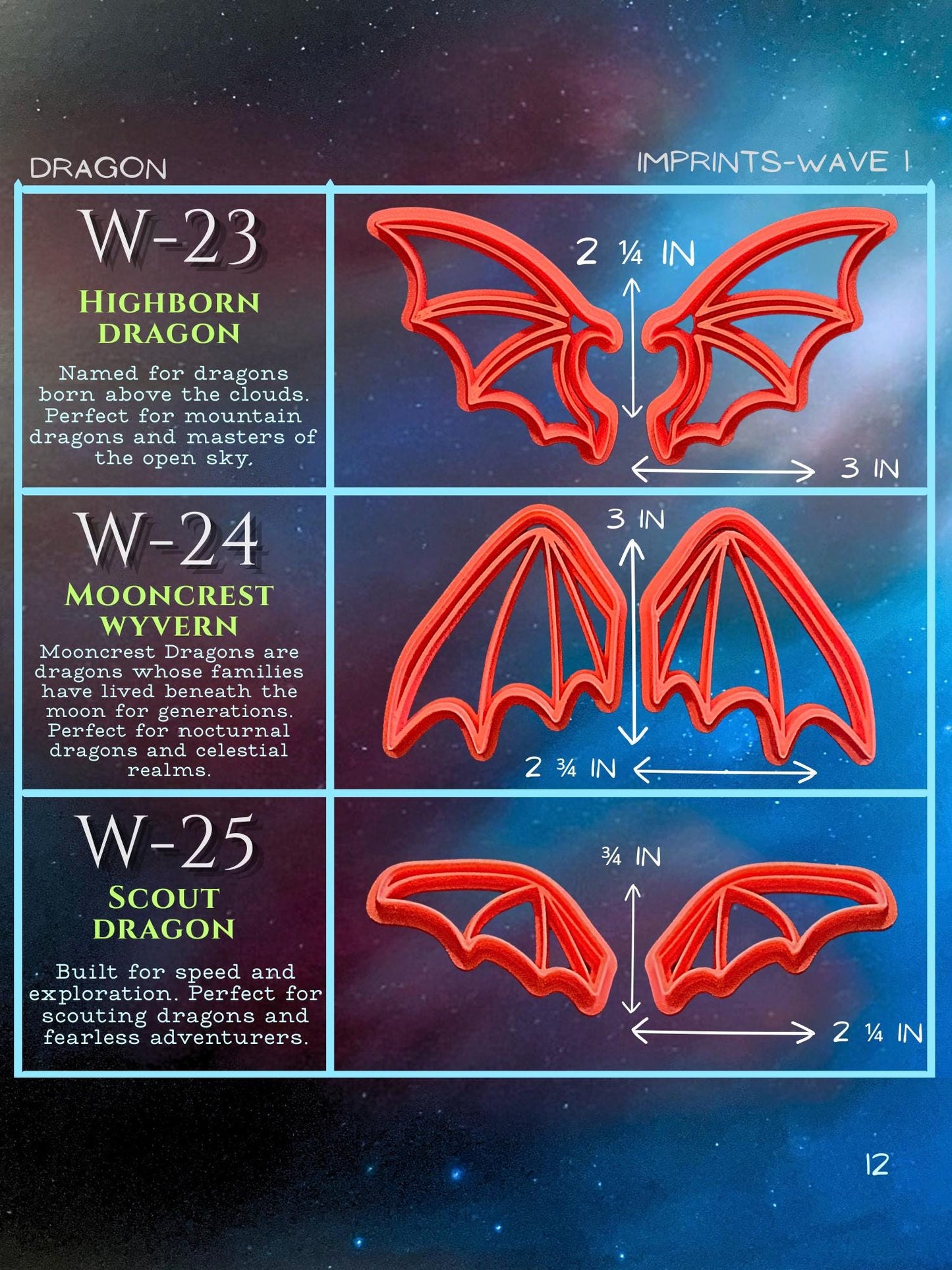 Wing Cutter Libray | Polymer Clay Dragon & Fantasy Creature Cutters | Creaturecraft System