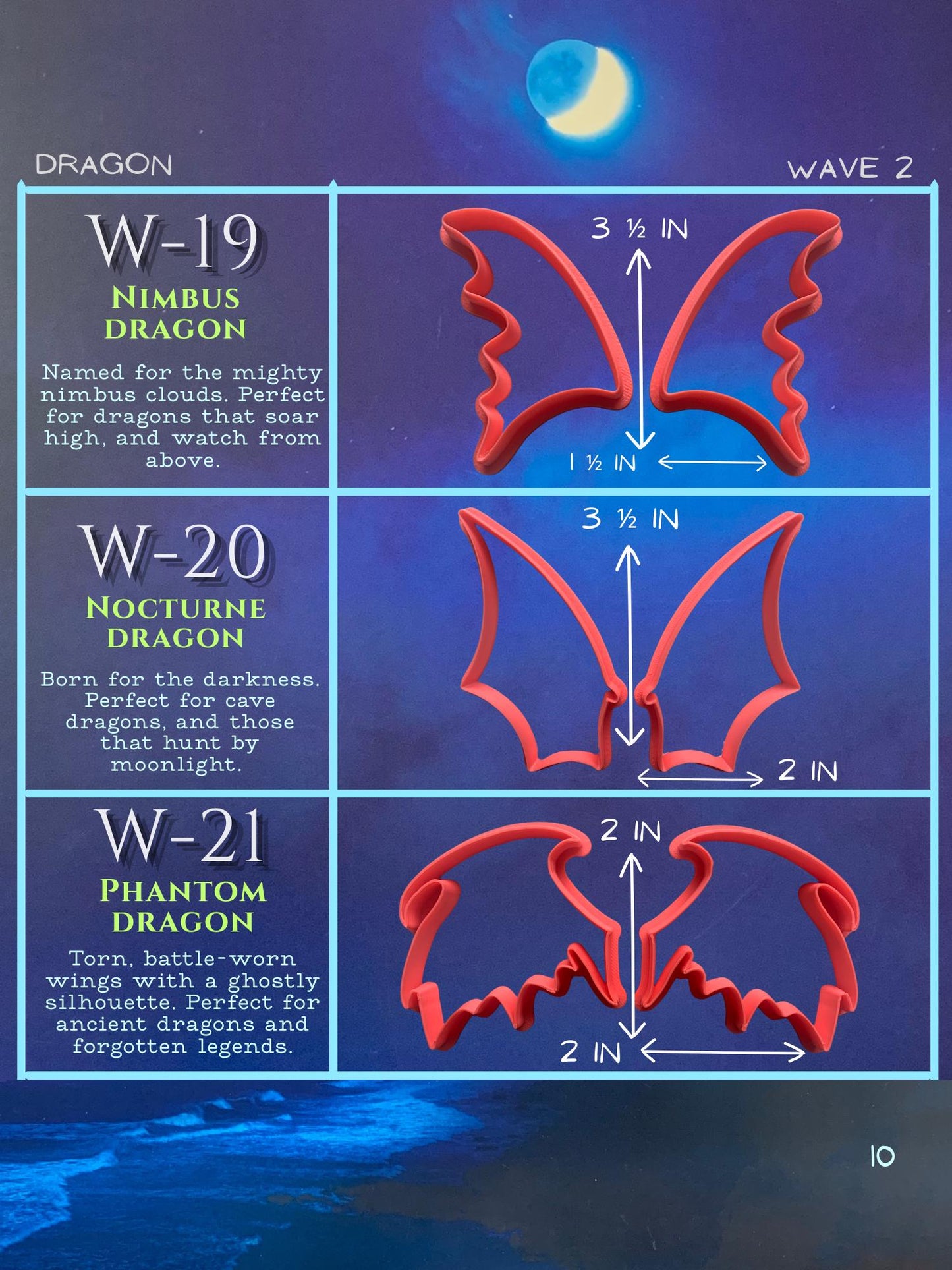 Wing Cutter Libray | Polymer Clay Dragon & Fantasy Creature Cutters | Creaturecraft System