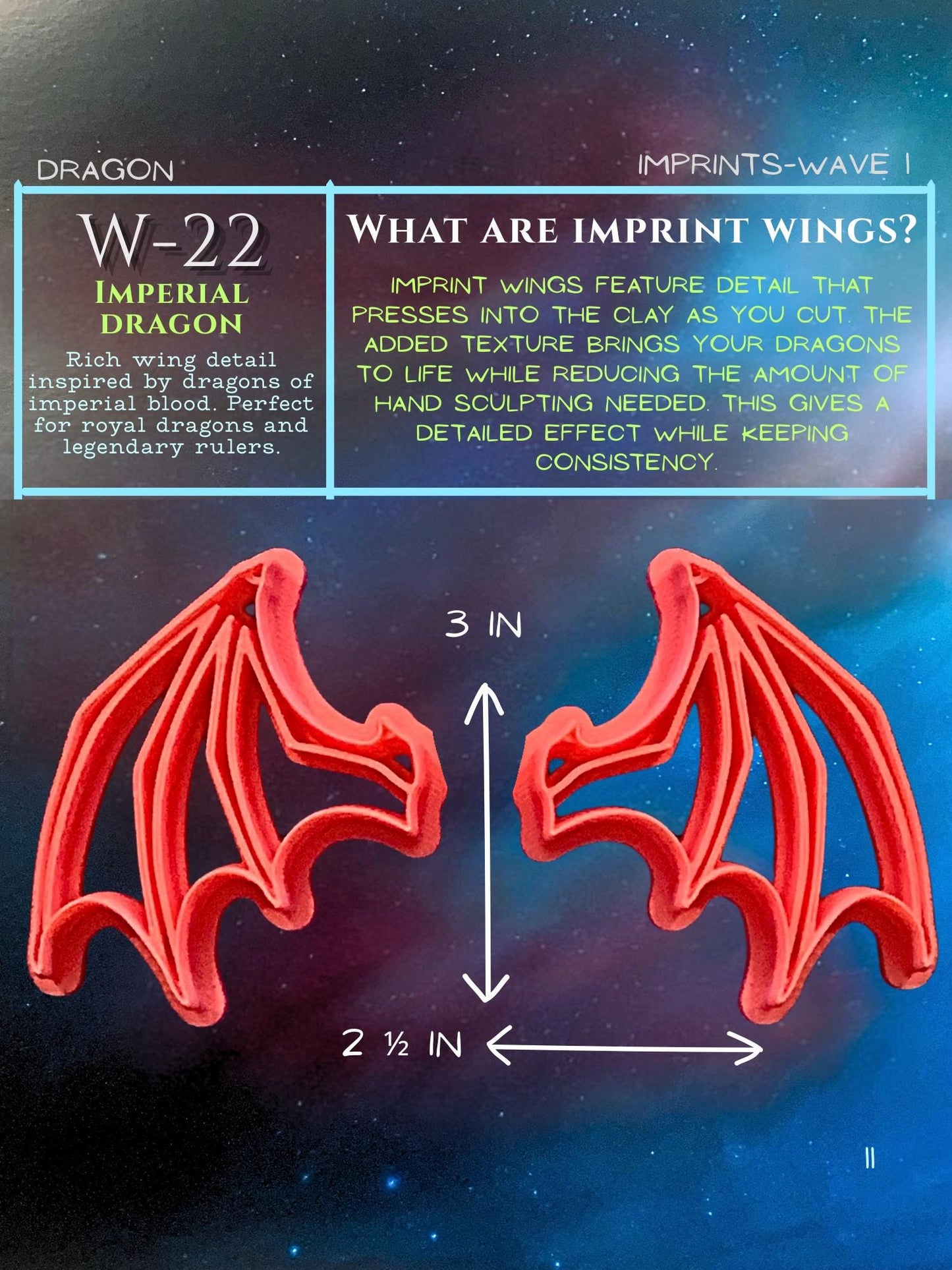 Wing Cutter Libray | Polymer Clay Dragon & Fantasy Creature Cutters | Creaturecraft System