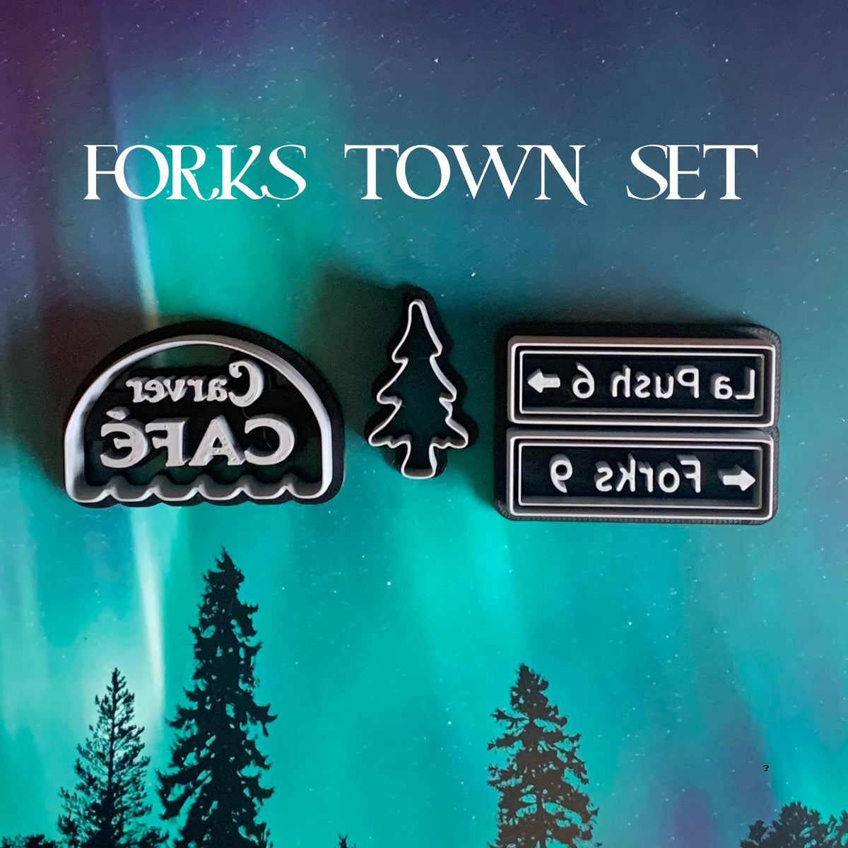 Twilight Inspired Polymer Clay Cutters, Forks Wolf Vampire Collection