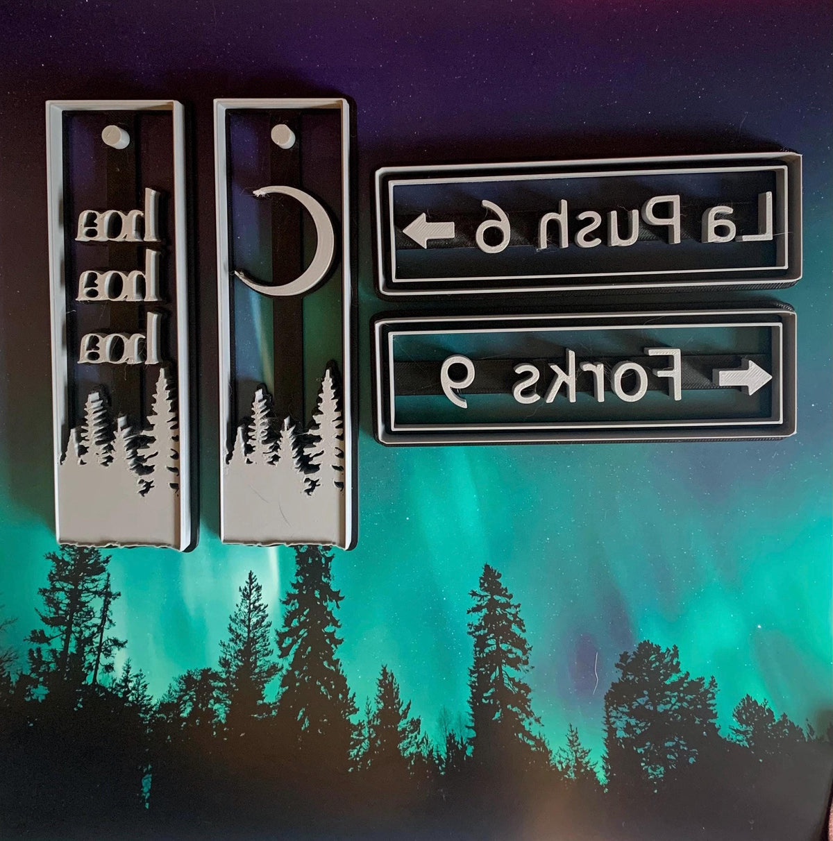 Twilight Inspired Bookmark Cutters for Polymer Clay, Forks Wolf Vampire Collection, hoa