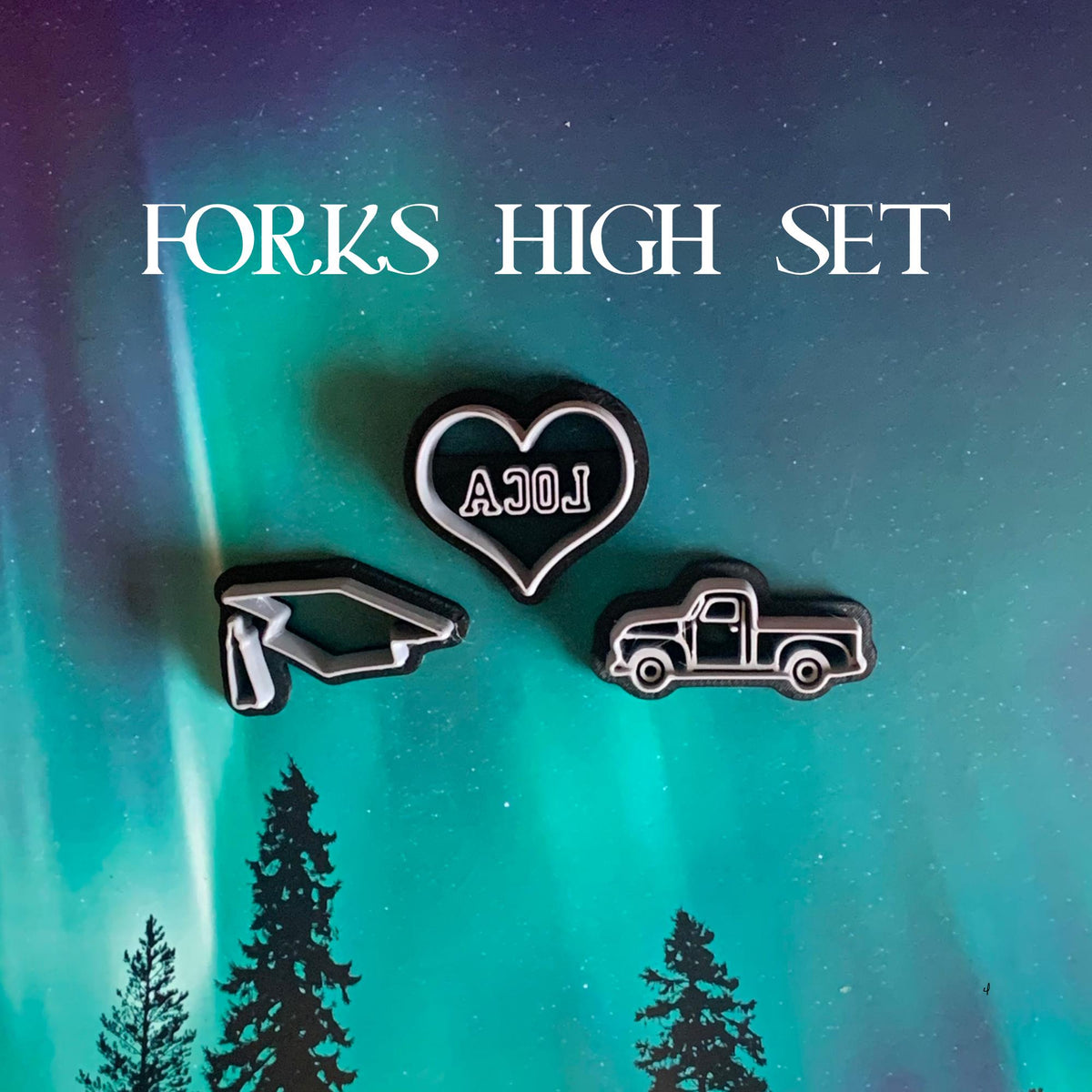 Twilight Inspired Polymer Clay Cutters, Forks Wolf Vampire Collection